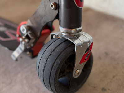 Rare Micro Monster Bullet Folding Kick Scooter Fat Wide Wheels Rear Carving Axle