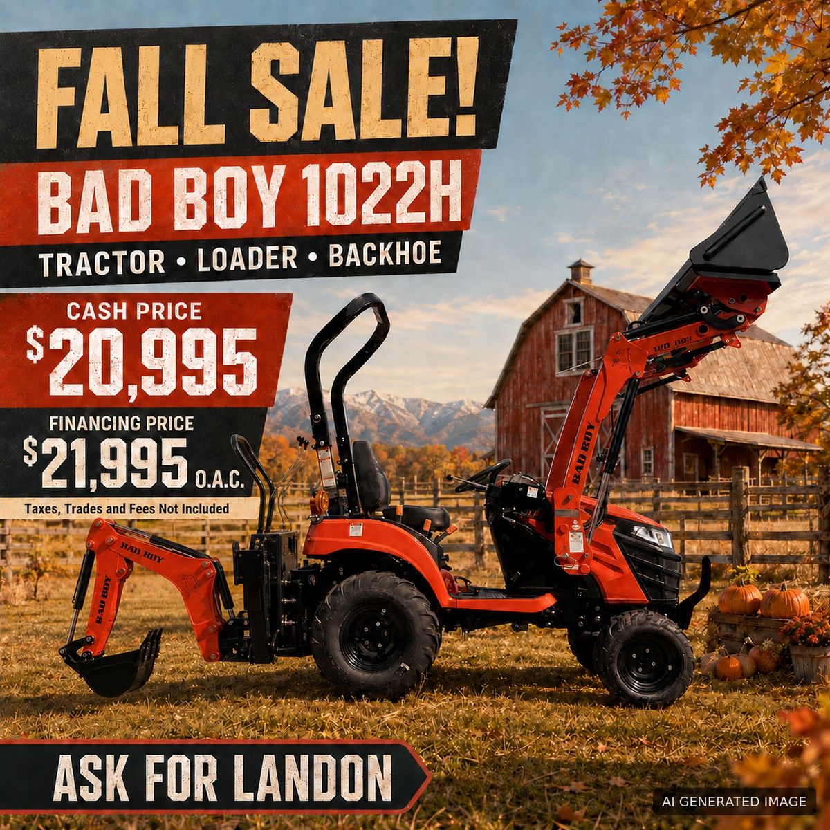 Bad Boy 1022H Tractor Loader Backhoe