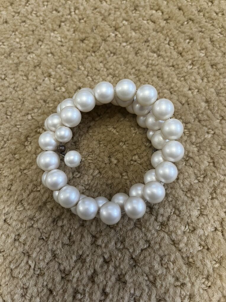 Vintage - Faux Pearl Curled Wire Bracelet - 1950's