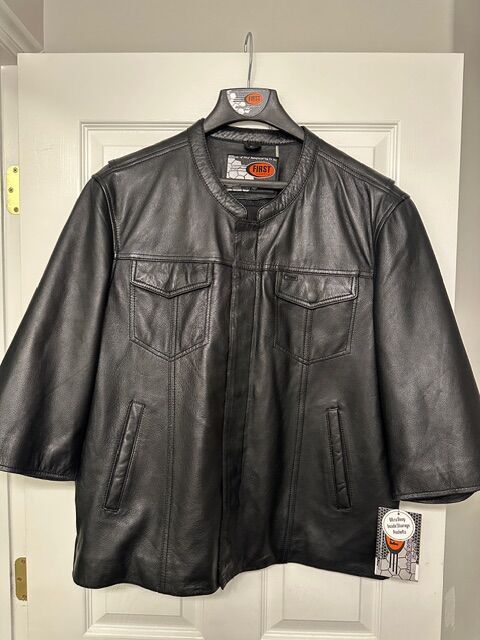 First Manufacturing 3/4 sleeve Leather Vest $100