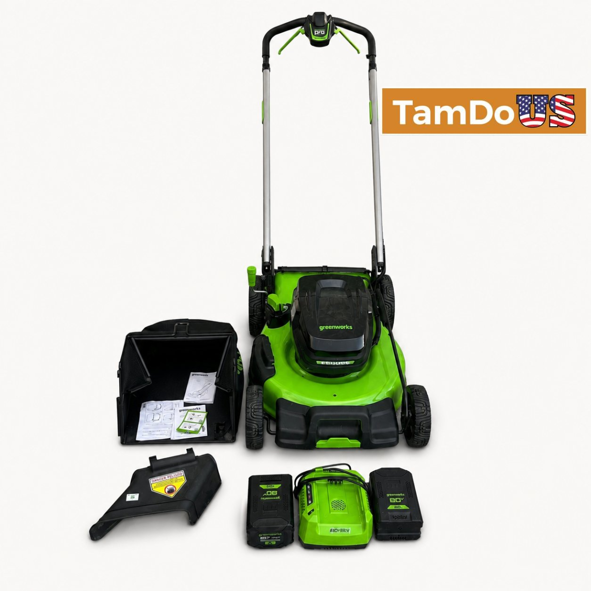 Greenworks Pro 80V 22" Lawn Mower Self-Propelled w 2x 4Ah Battery Charger
