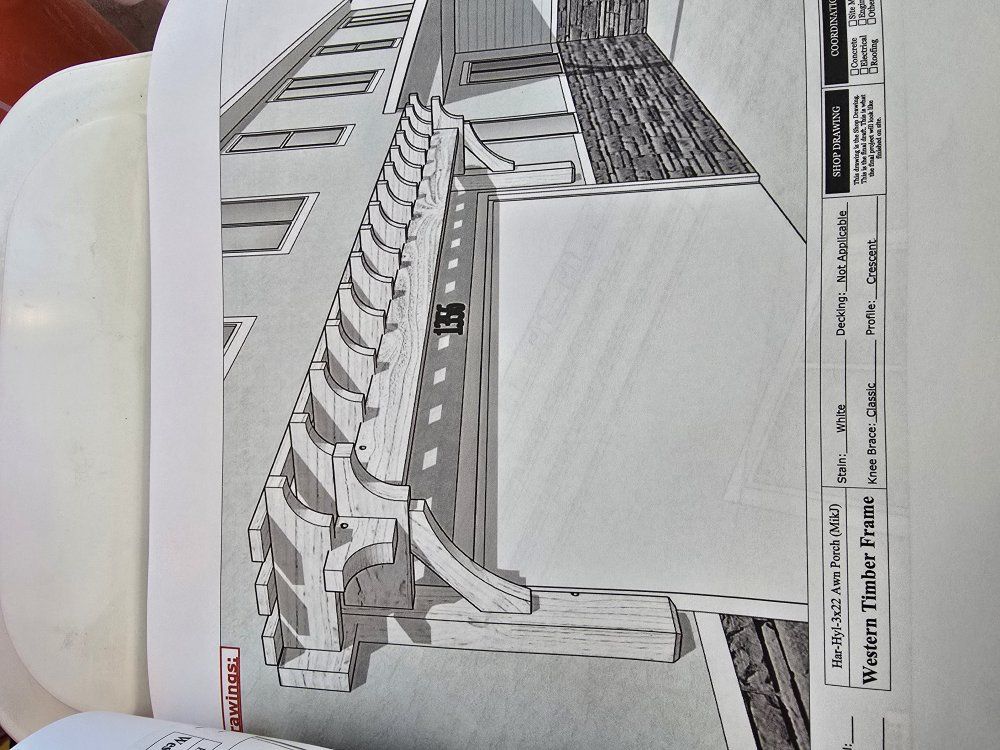 Pergola Garage Awning 3x22