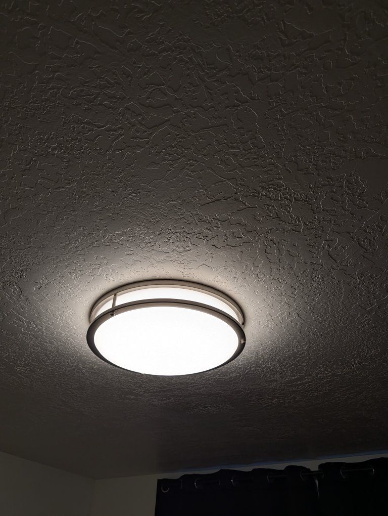 EnviroLite Brushed Nickel Round LED Flush Mount Ceiling Light Fixture