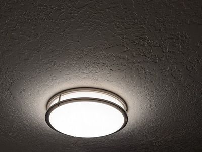 EnviroLite Brushed Nickel Round LED Flush Mount Ceiling Light Fixture