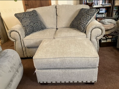 Loveseat and ottoman set for sale