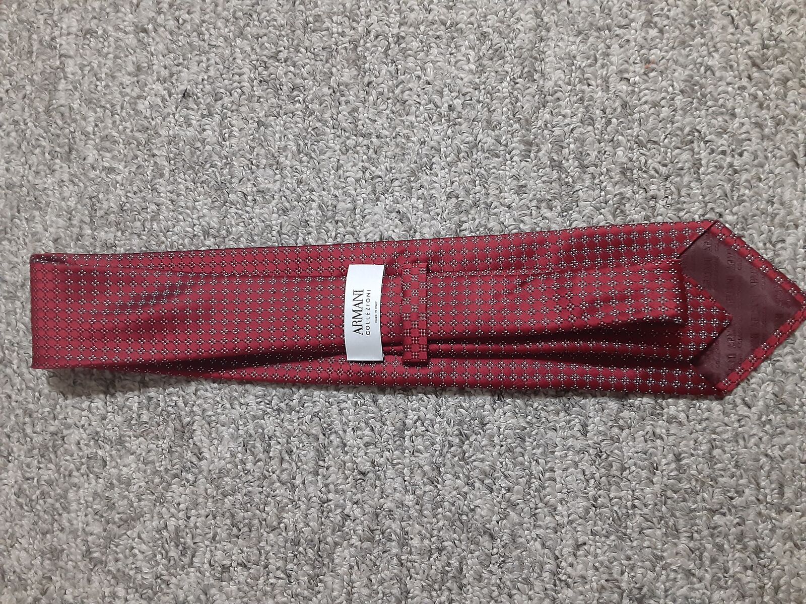 Armani Collezioni Red Geometric Tie