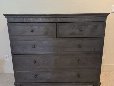 Restoration Hardware Metal Wrapped 5 Drawer Dresser