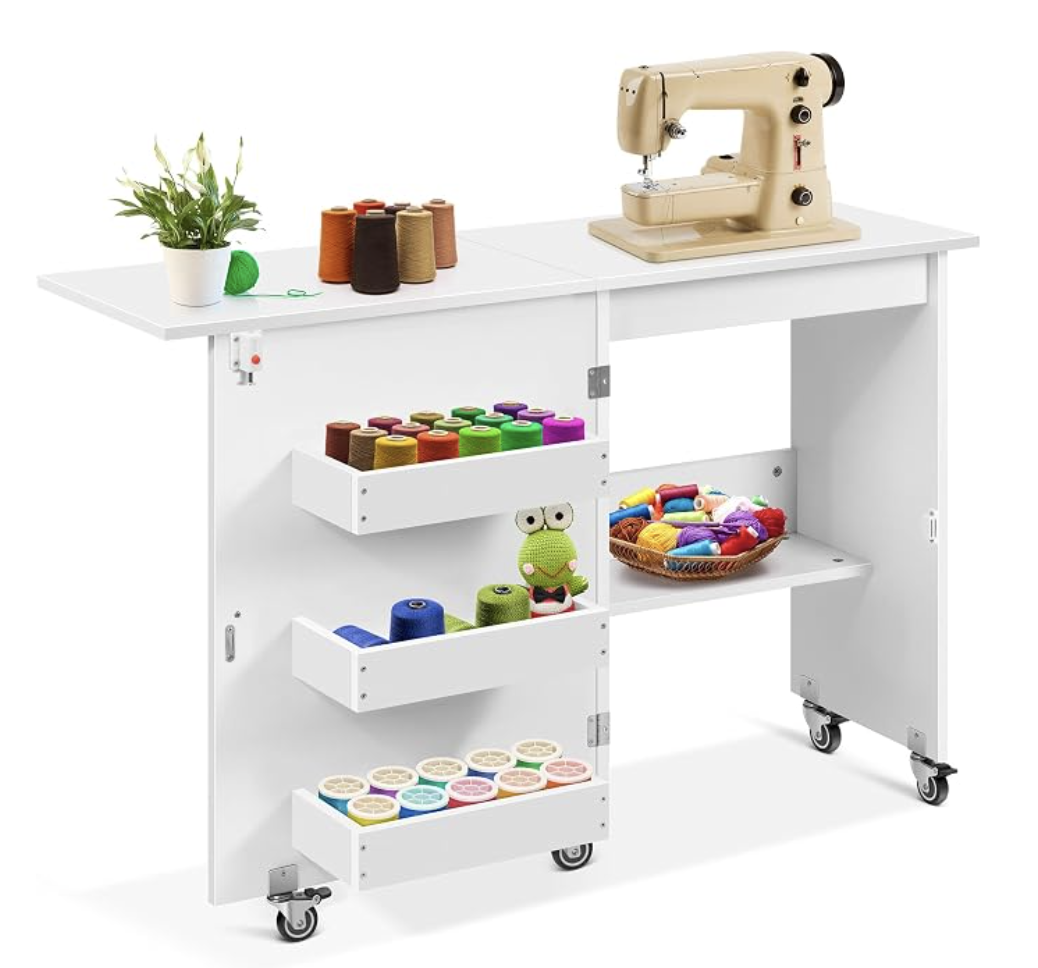 New in Box! Folding Sewing Table with Storage