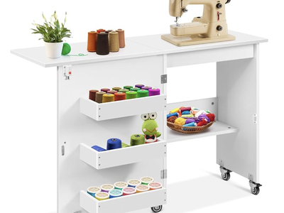 New in Box! Folding Sewing Table with Storage