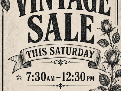 Vintage Garage Sale Flyer and Announcement