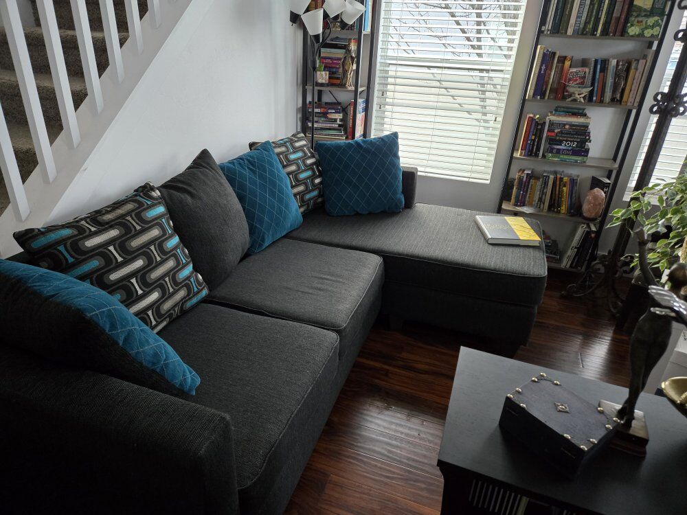 Modern 92" Sofa with Reversible Chaise – $375 obo
