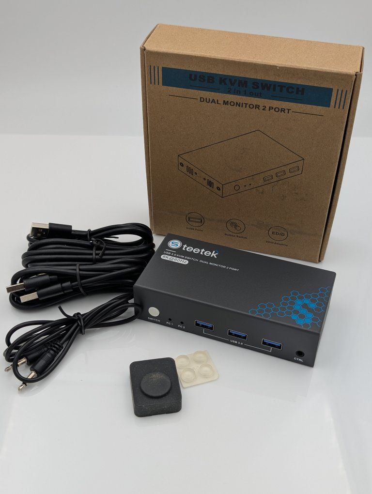 TEETEK 8K HDMI KVM SWITCH | DUAL MONITOR 2-PORT