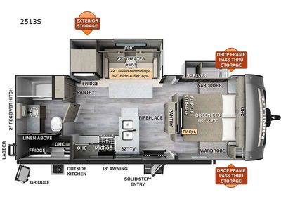 2023 Forest River RV Rockwood Mini Lite 2513S Front Bedroom|Outdoor Kitchen|Rear Bath