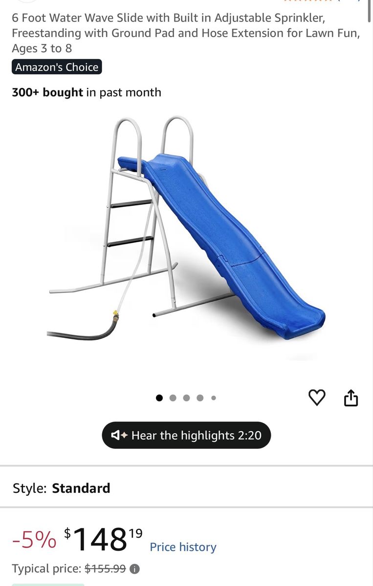 Water slide with tarp