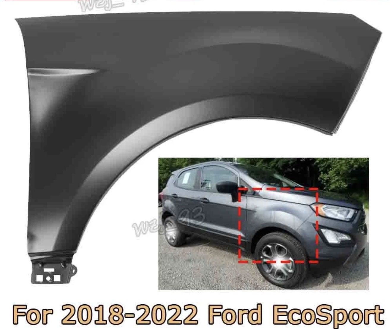 Fender For Ford EcoSport 18-22 Replace Front Passenger Side Standard Line