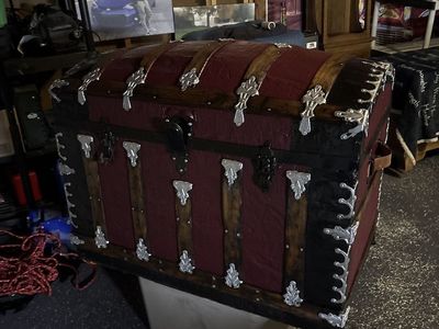 Stunning Large Antique 1890s Camelback Trunk Chest