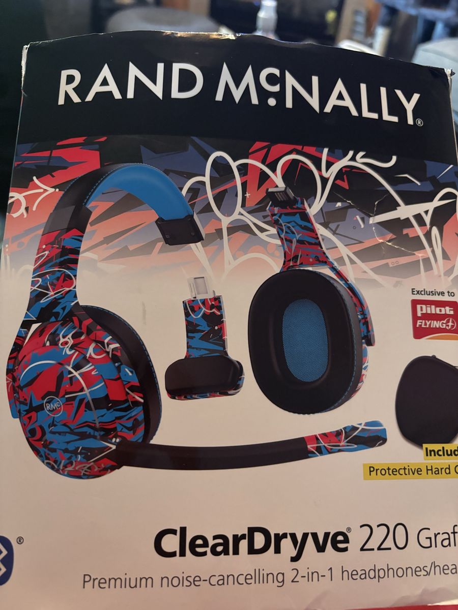 Rand McNally ClearDryve 220 Graffiti Noise-Cancelling 2-in-1 Headphones/Headset with Hard Case
