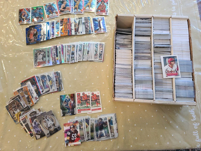 3,200 count box of baseball football basketball lot