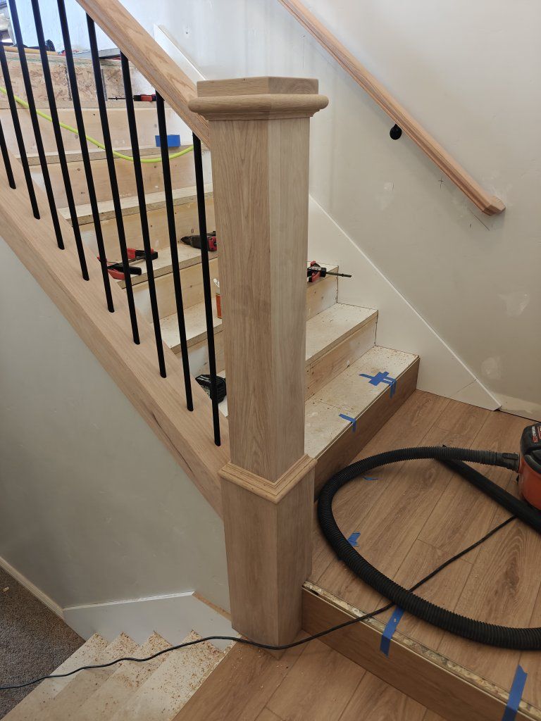 Custom Milled Wood Stair Newel Posts - Solid Hardwood for Staircase or Railing
