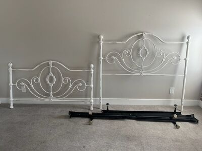 Queen size Wrough Iron Head and Foot board and frame