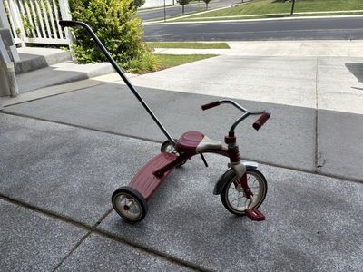 Radio Flyer Classic Red Tricycle with Push Handle - Good Condition