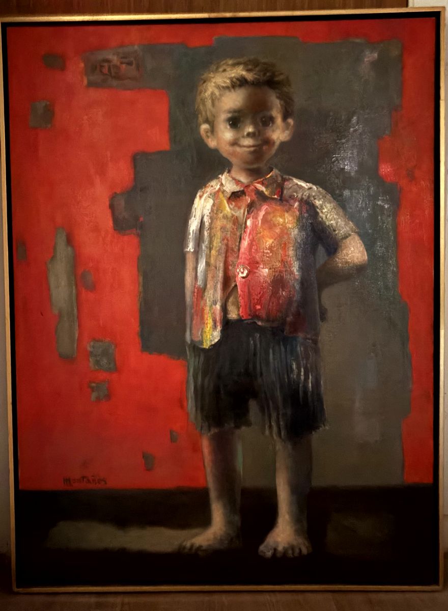 Boy in Red Oil Painting