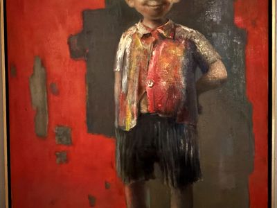 Boy in Red Oil Painting