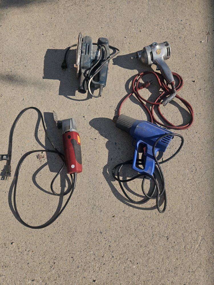 Assorted Vintage Power Tools Bundle - Sander, Drill, Heat Gun, Multi-Tool