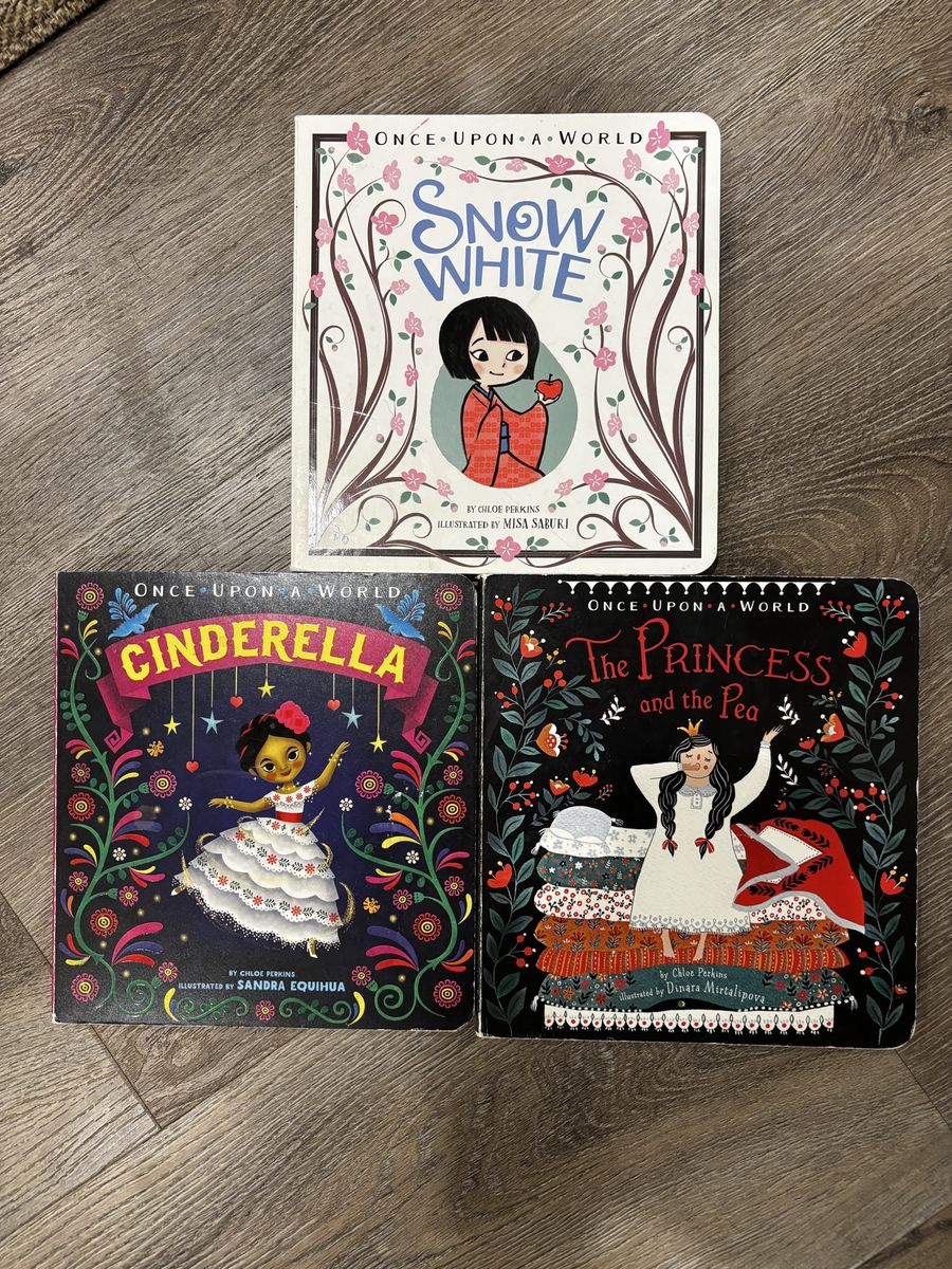 Once Upon a World Board Books: Snow White, Cinderella, Princess & the Pea (Set of 3)