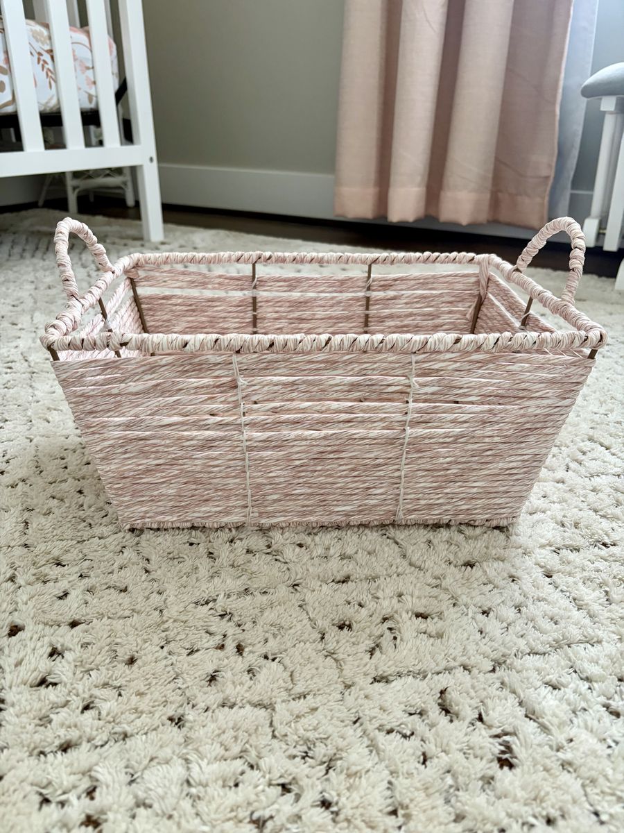 Light Pink Wicker Basket