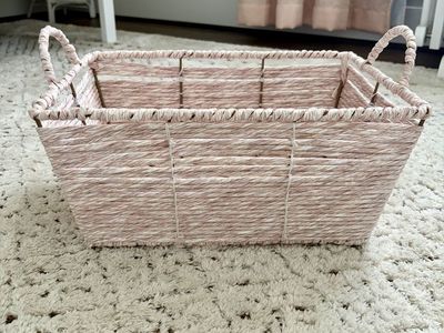 Light Pink Wicker Basket