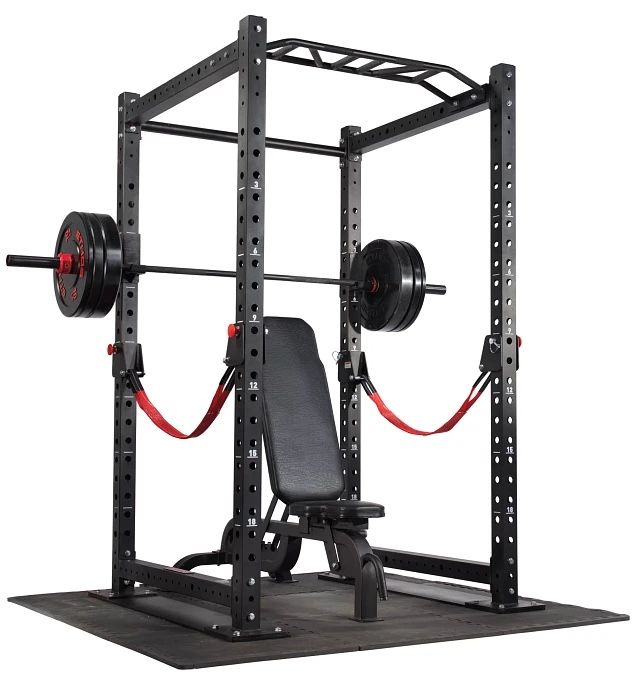 Ethos Power Rack 5.0/Bench & Olympic Bumper Set & Bar
