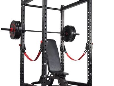 Ethos Power Rack 5.0/Bench & Olympic Bumper Set & Bar