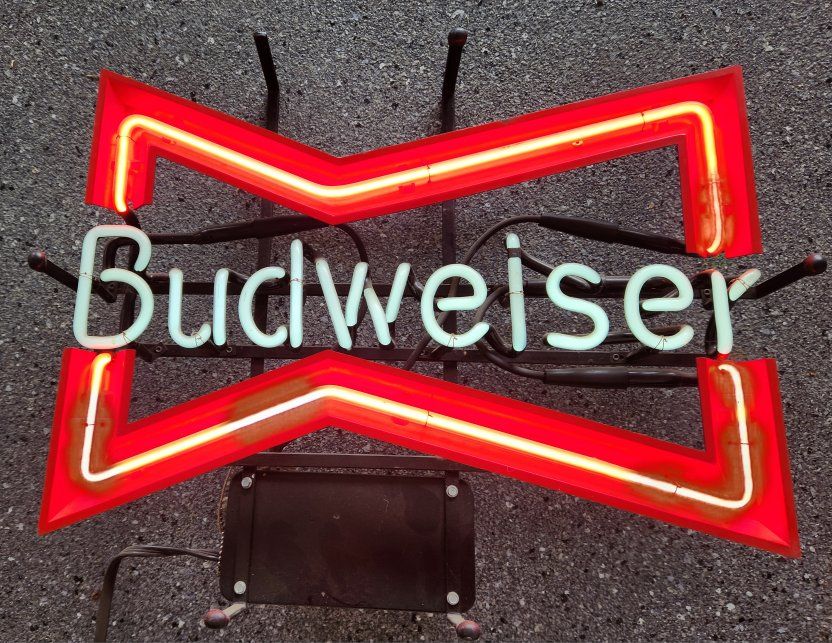 Vintage Budweiser Real Neon Sign