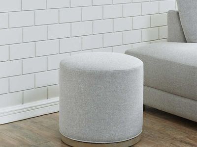 Drayden Fabric Swivel Ottoman, Light Gray 1695462 #95826