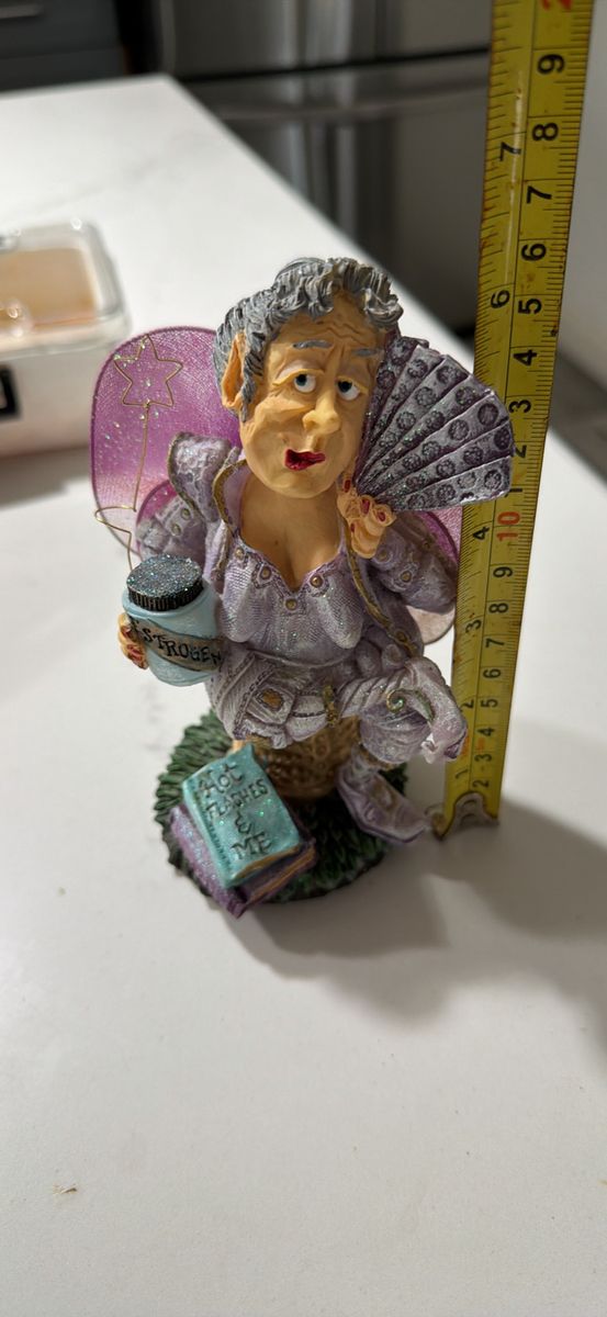 Humorous Menopause Fairy Figurine 'Hot Flashes & Me' Estrogen Jar 6.5"