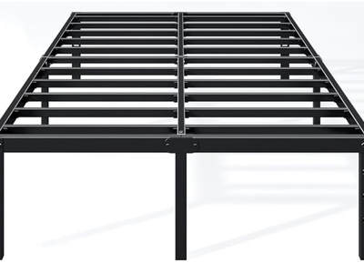 Hafenpo 16 Inch Full Bed Frame, Under Bed Storage, Black