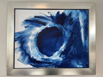 Original Sonia Helfer Abstract Painting “ Lapis Lazuli” Framed