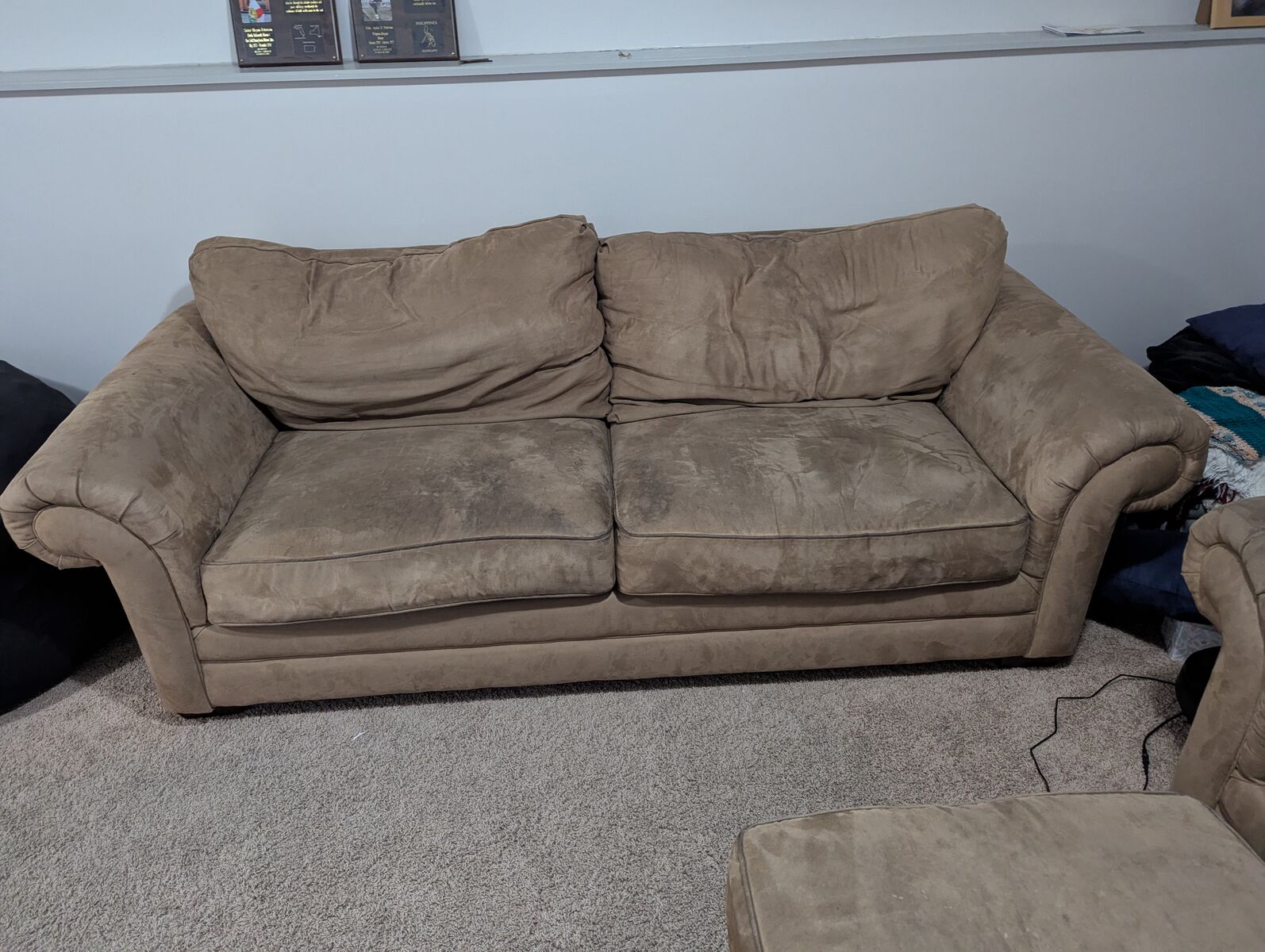 Couch and chair set with ottoman