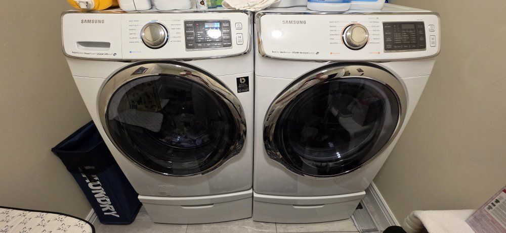 Samsung Front Load Washer and Dryer Set with Pedestals ($500 OBO)