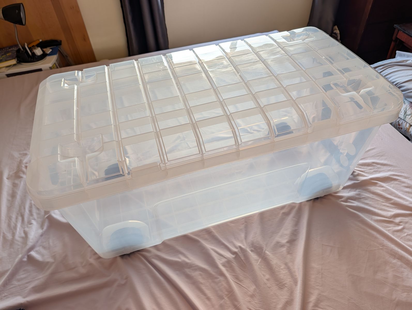 "Really Useful Box" 160L Clear Rolling Storage Trunk