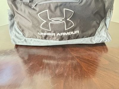 Under Armour Black/Gray Duffle Bag - Small Gym/Travel Bag with Shoulder Strap