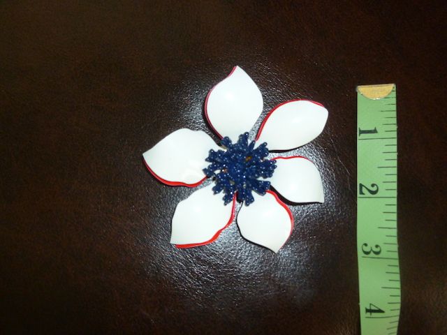 Beautiful Patriotic Red, White, and Blue 1960's Pin / Brooch -Vintage