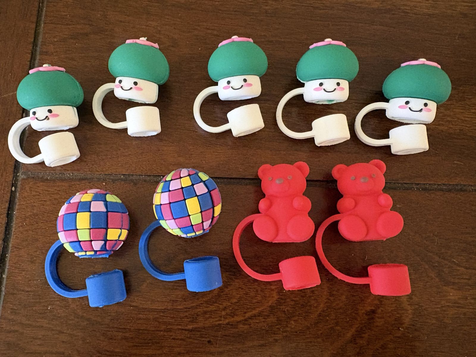 9 New Silicone Straw Toppers