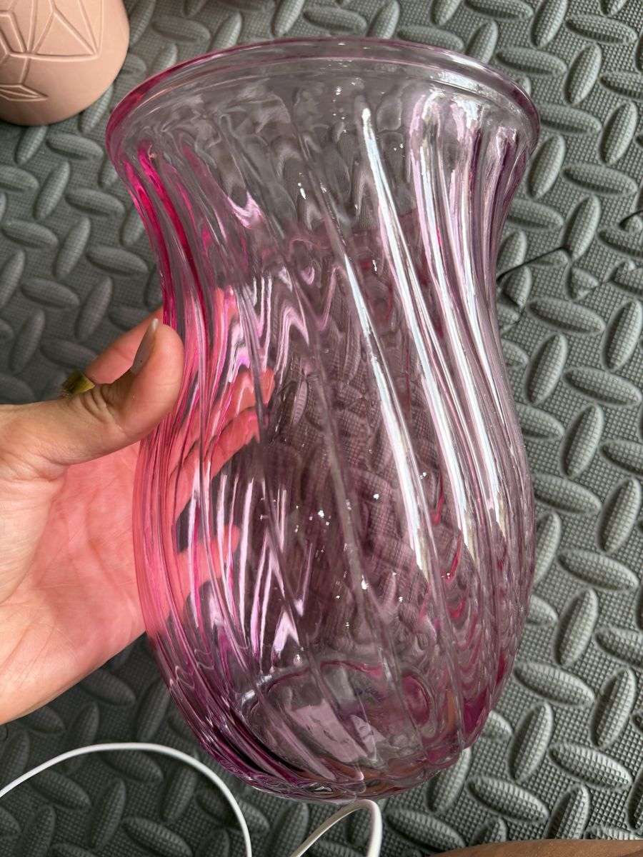 Large Pink Glass Decorative Vase