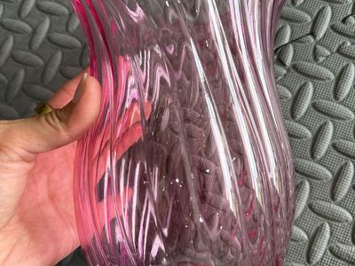 Large Pink Glass Decorative Vase