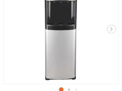 Primo Deluxe Bottom-Loading Water Dispenser with Self-Sanitization, 2 Temp Settings, Black/Stainless Steel