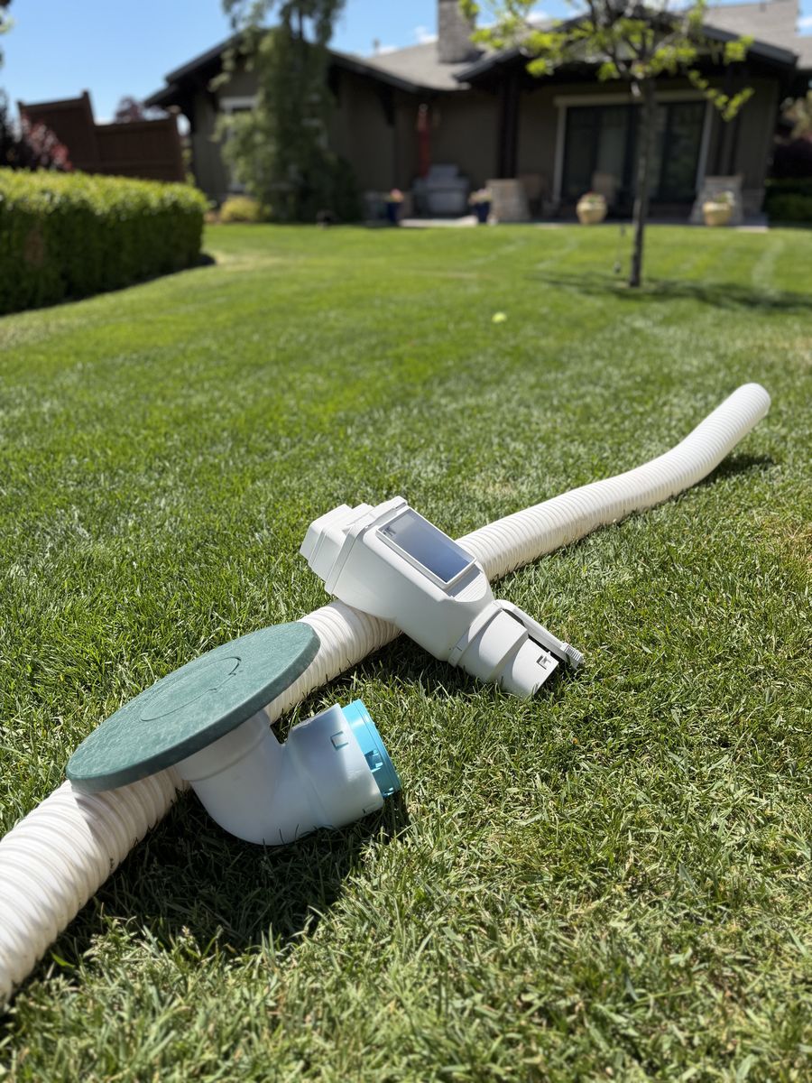 French DrainMan Leaf filter downspout and emitter