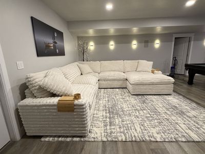 Serenity Fluffy Cream Corduroy Sectional