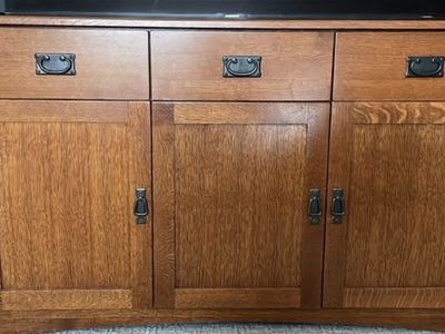 Mission Style Solid Oak Sideboard / Media Console
